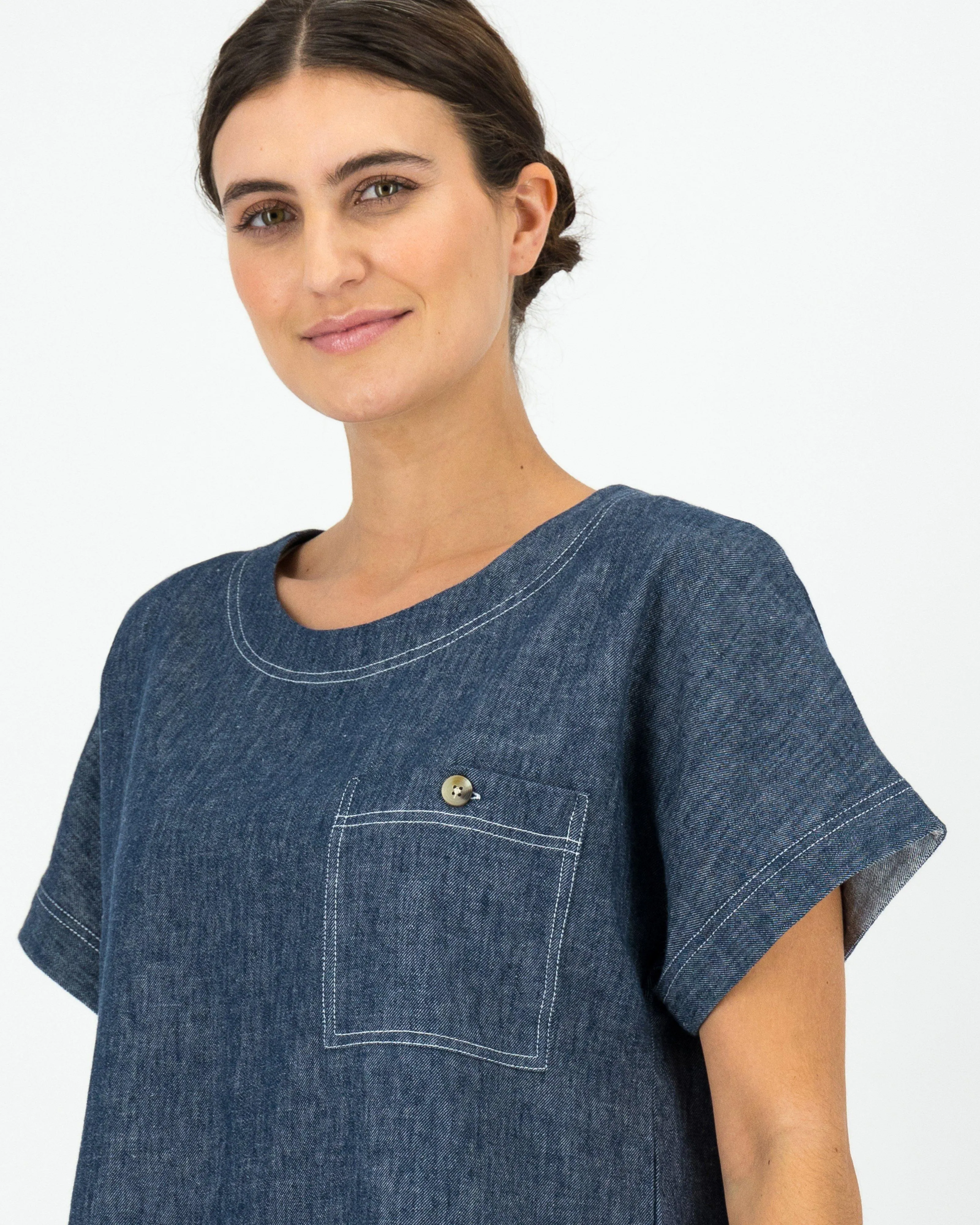 Rare Earth Women’s Dianne Denim Pop Over Blouse | Cape Union Mart