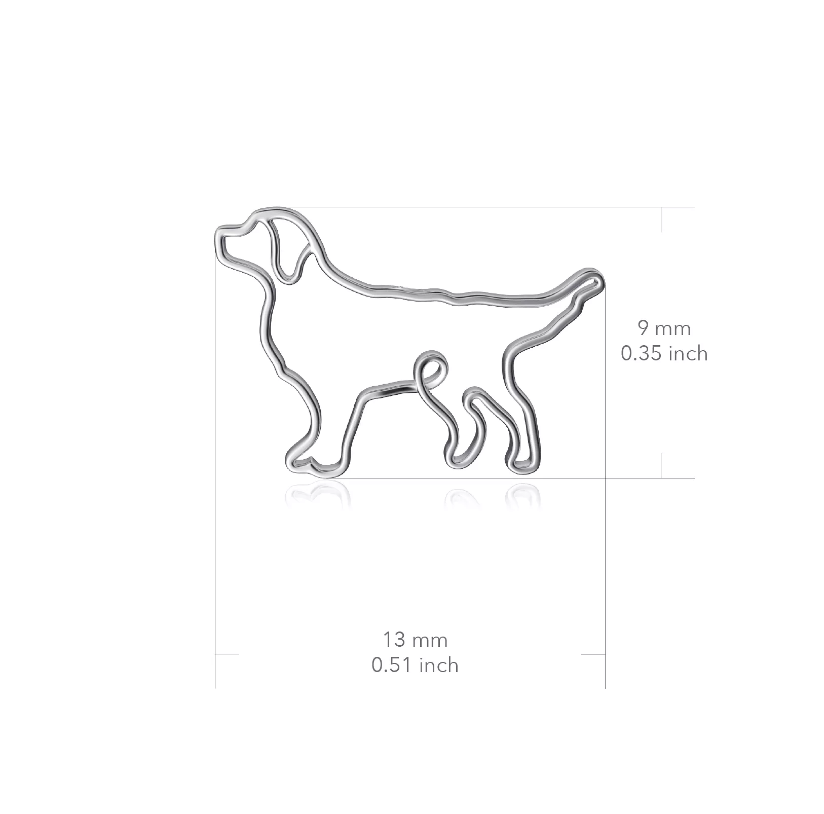 Retriever Silhouette Post Earrings - Silver