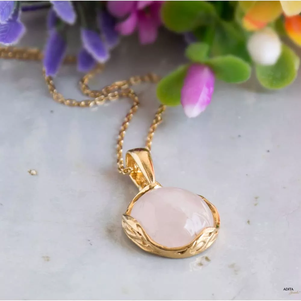 Rose Quartz Necklace - 14K Gold