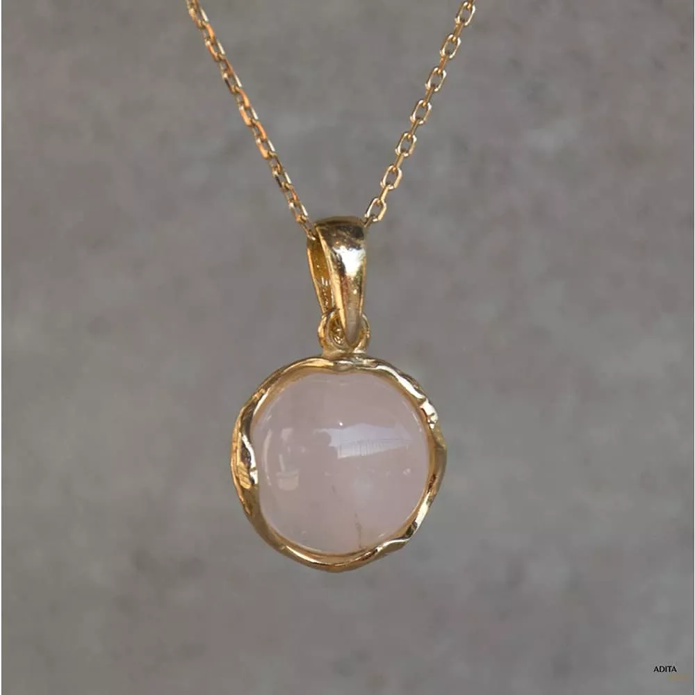 Rose Quartz Necklace - 14K Gold