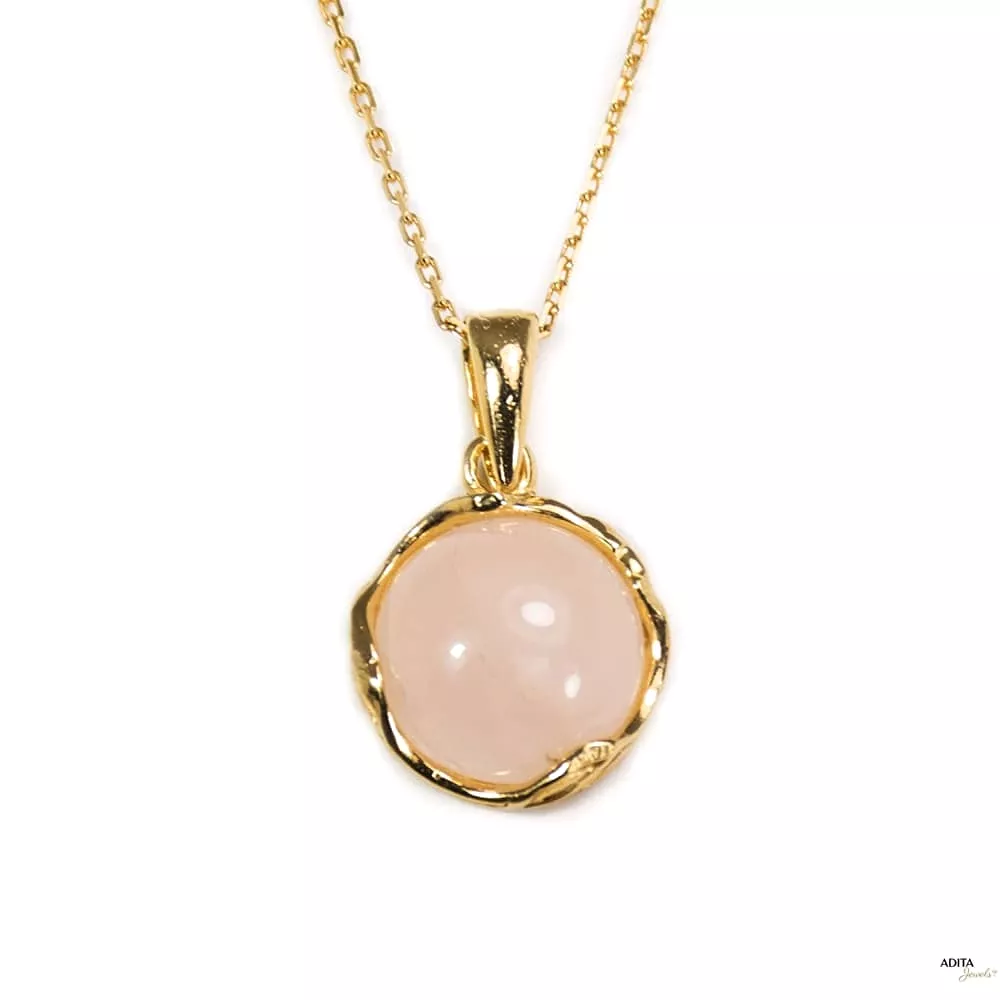 Rose Quartz Necklace - 14K Gold