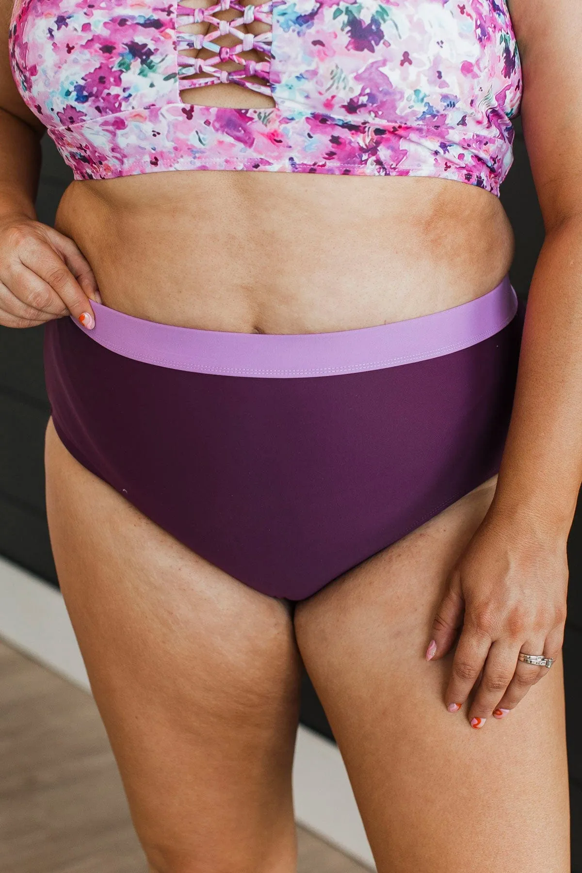 Sandy Shores Swim Bottoms- Plum & Lavender