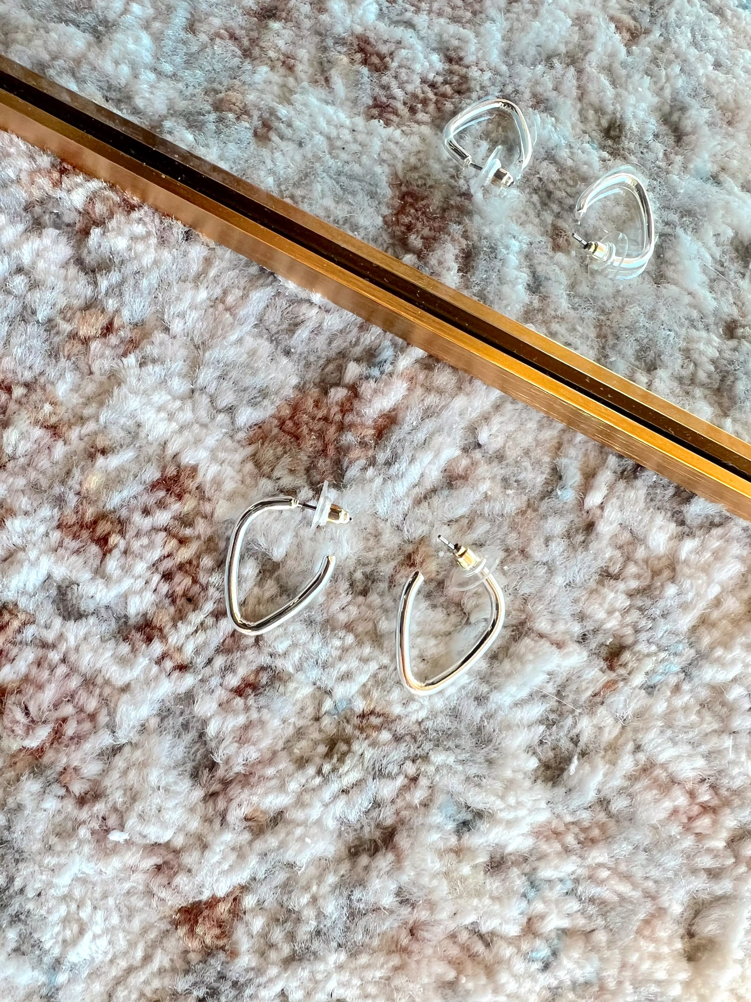 Silver Curved Hoop Earring