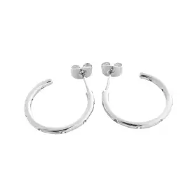 Silver Dotted Crystal Hoop Earrings