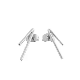 Silver Lucy Bar Stud Earrings