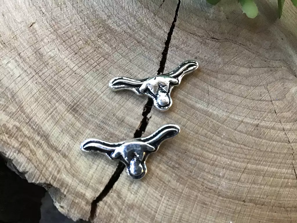 Silver Steerhead Post Earrings