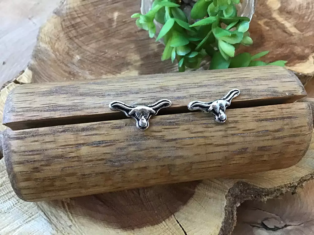 Silver Steerhead Post Earrings