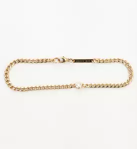 Small Curb Chain Bracelet with Single Floating Diamond