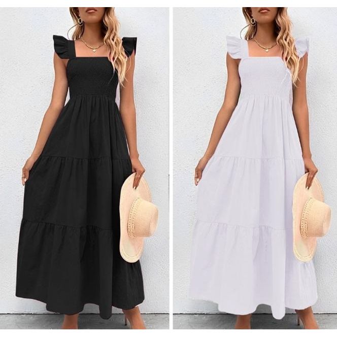 Square Sleeveless Maxi Dress