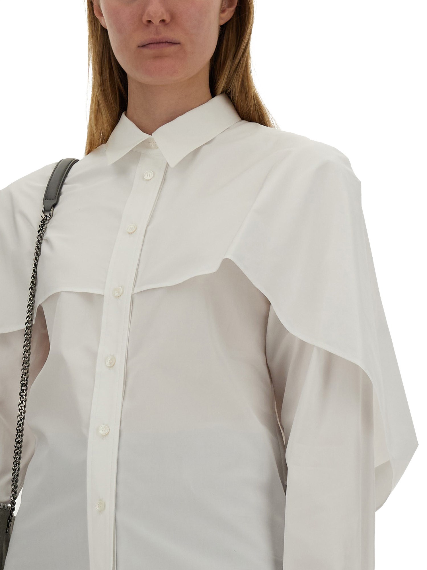 STELLA McCARTNEY    COTTON POPLIN SHIRT WITH LONG SLEEVES AND CAPE