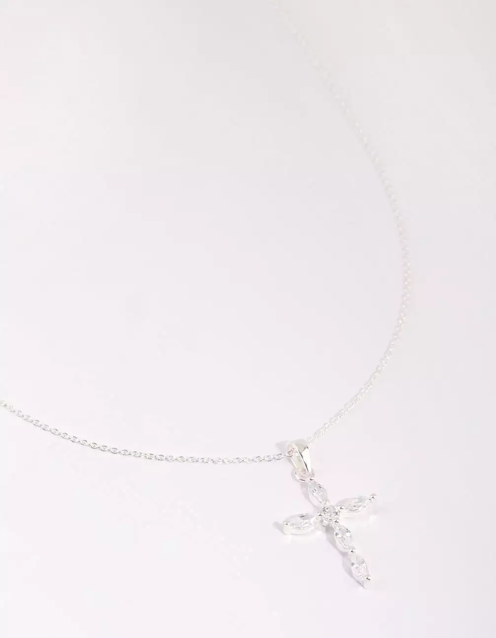 Sterling Silver Cubic Zirconia Cross Necklace