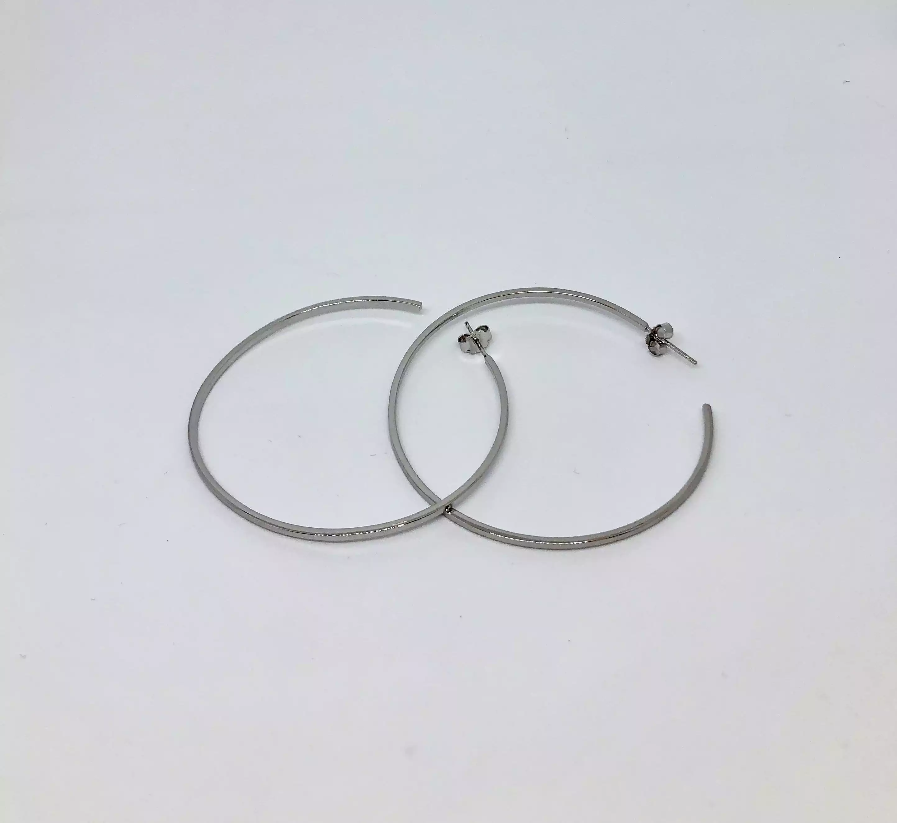 Supreme Silver Hoop Earring 50mm - EKP003