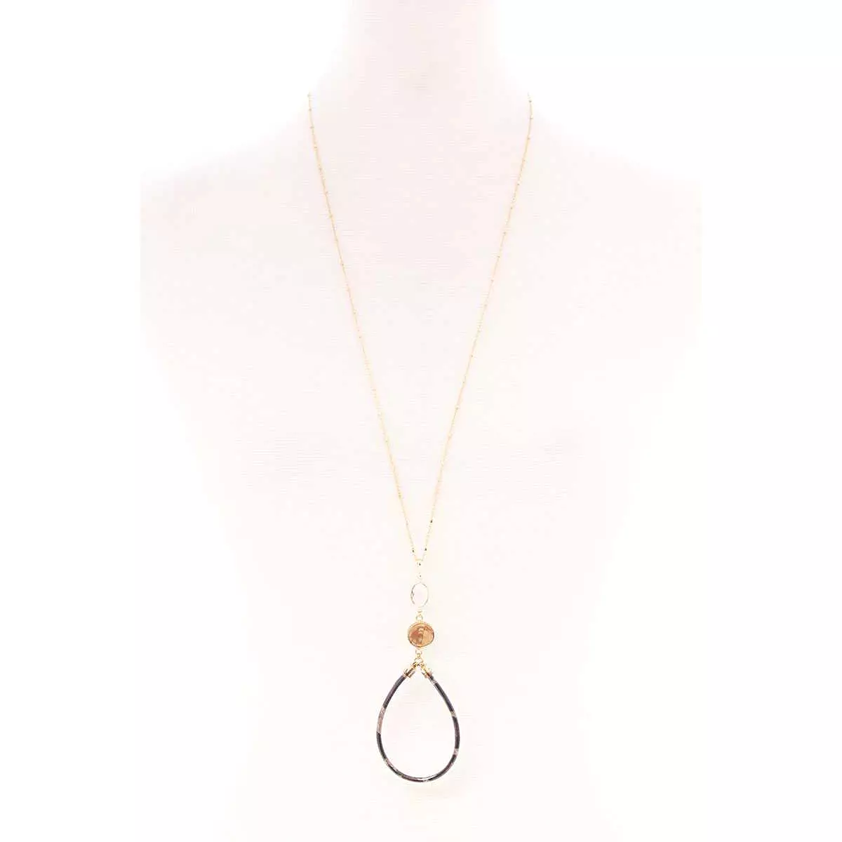 Teardrop Pendant Long Necklace