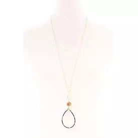 Teardrop Pendant Long Necklace