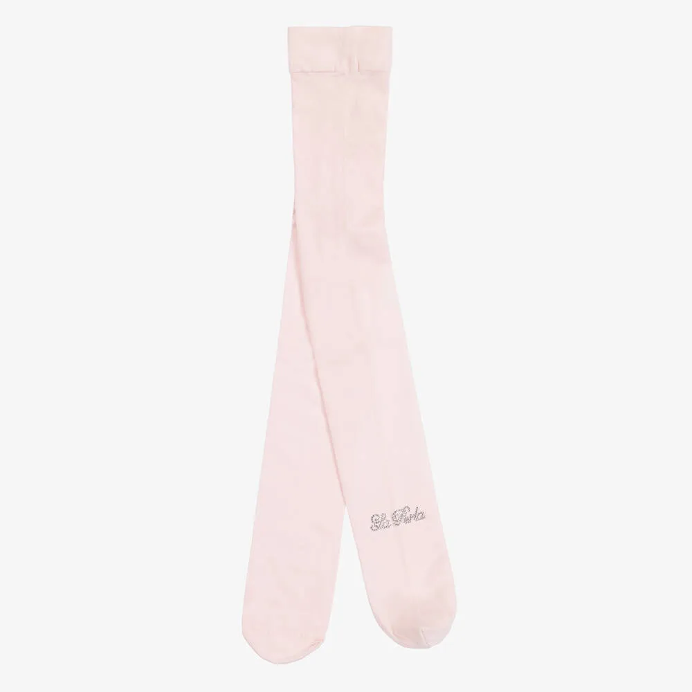 Teen Girls Pink Logo Tights