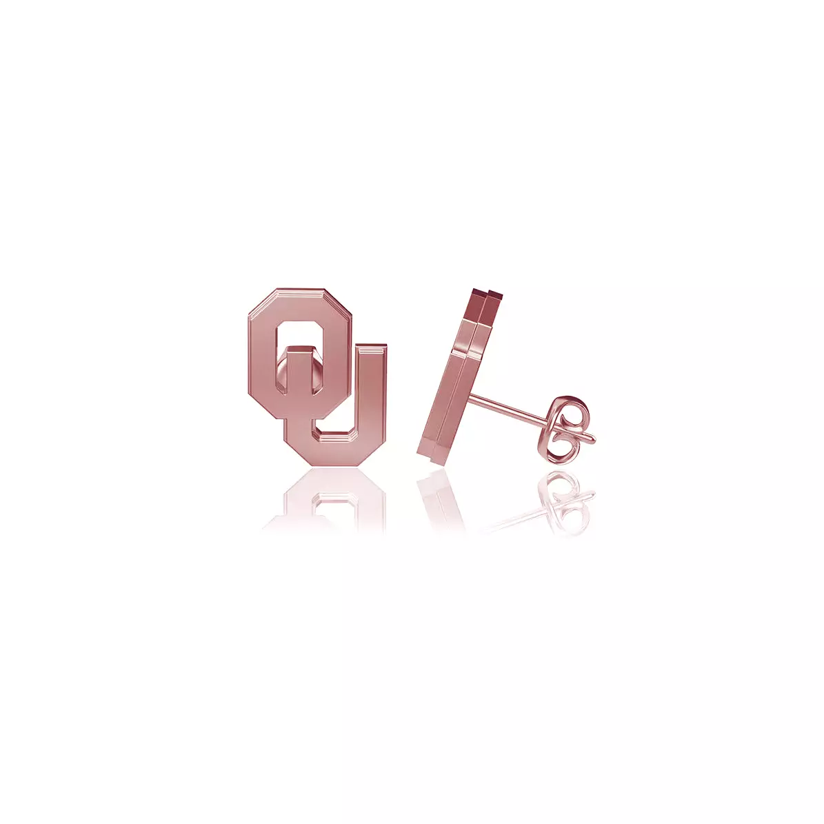 University of Oklahoma Post Earrings - Rose Gold Plated