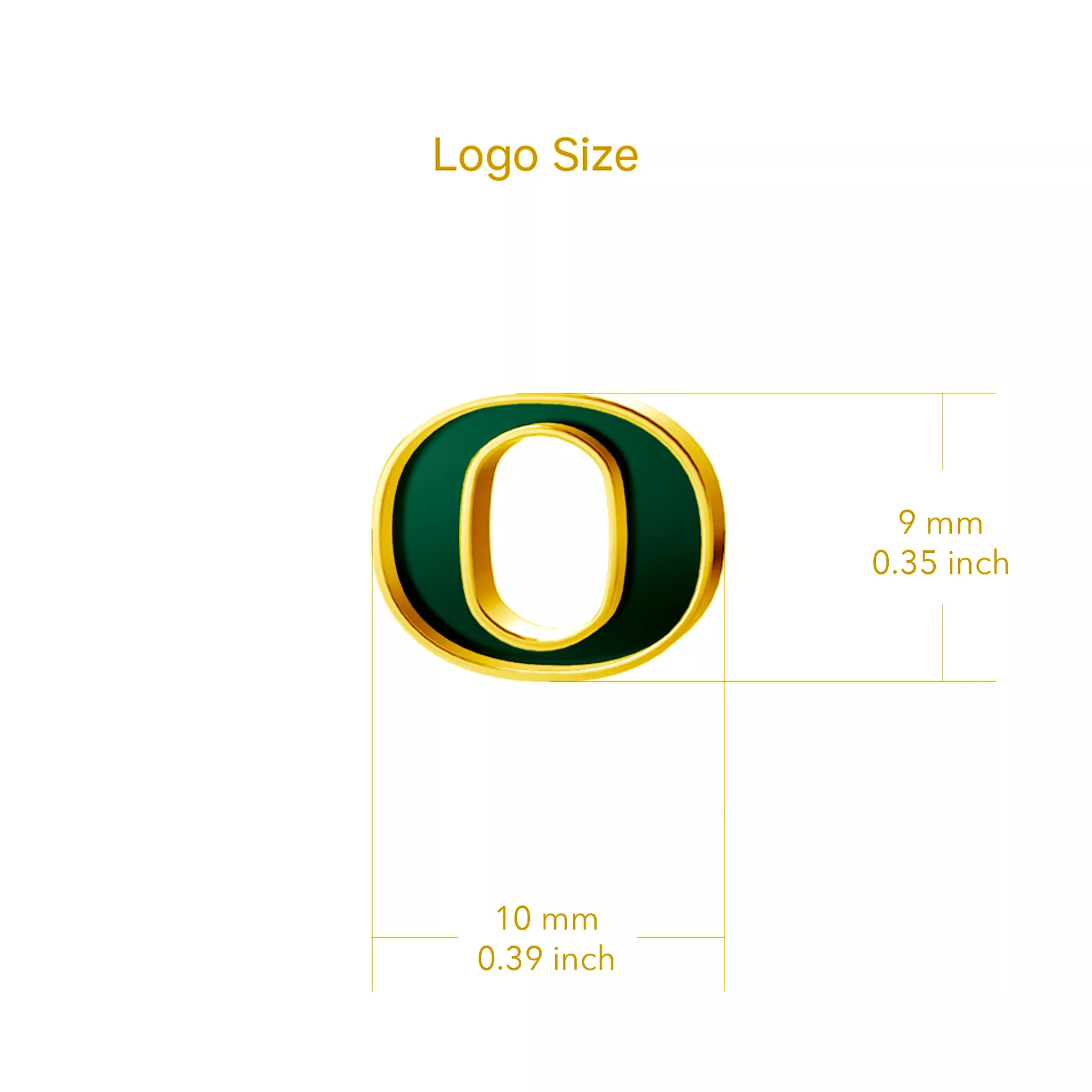 University of Oregon Post Earrings - Gold Plated Enamel