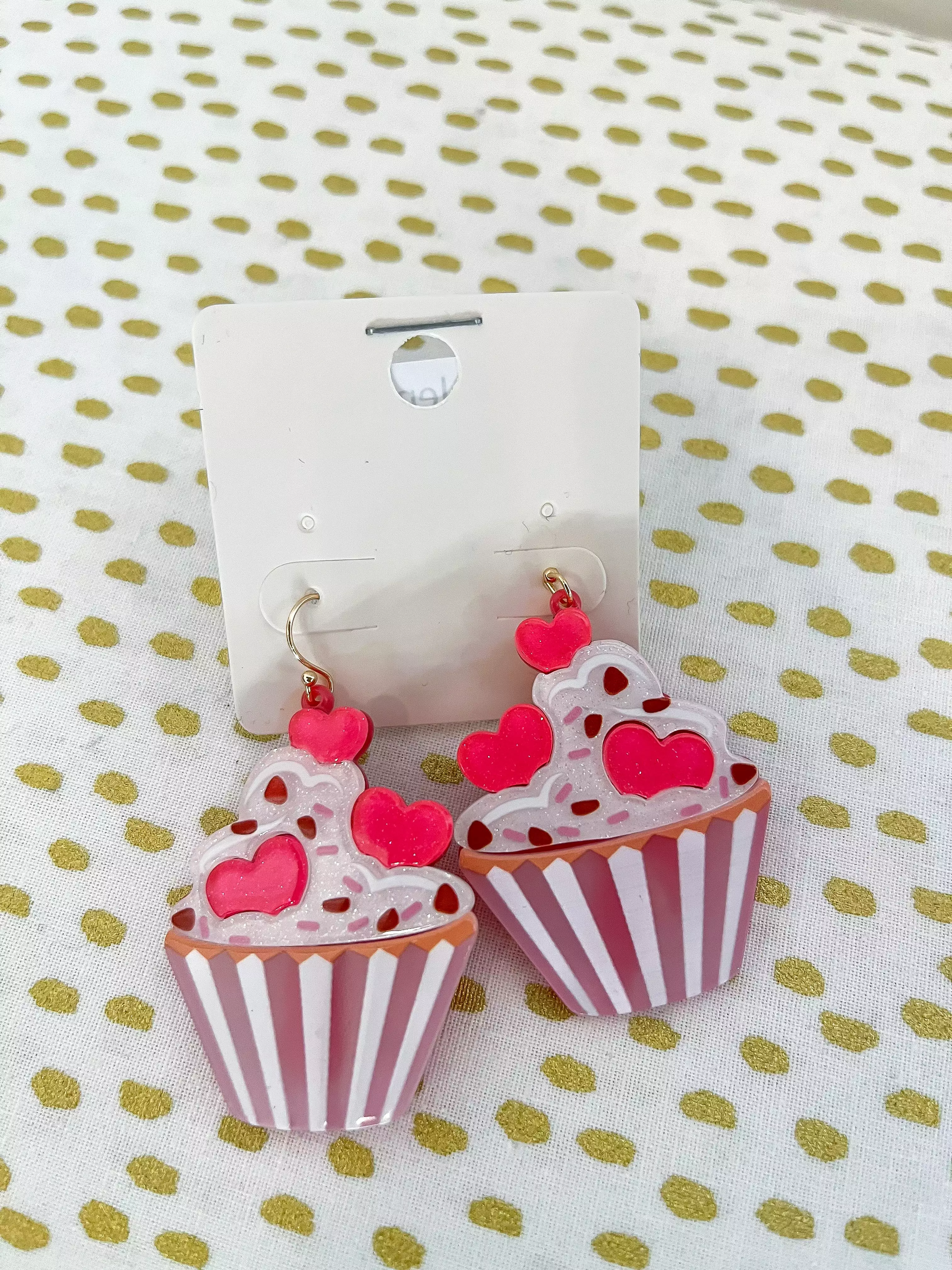 Valentine's Cupcake Dangle Earrings