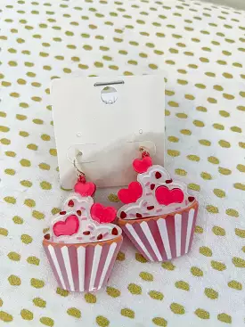 Valentine's Cupcake Dangle Earrings