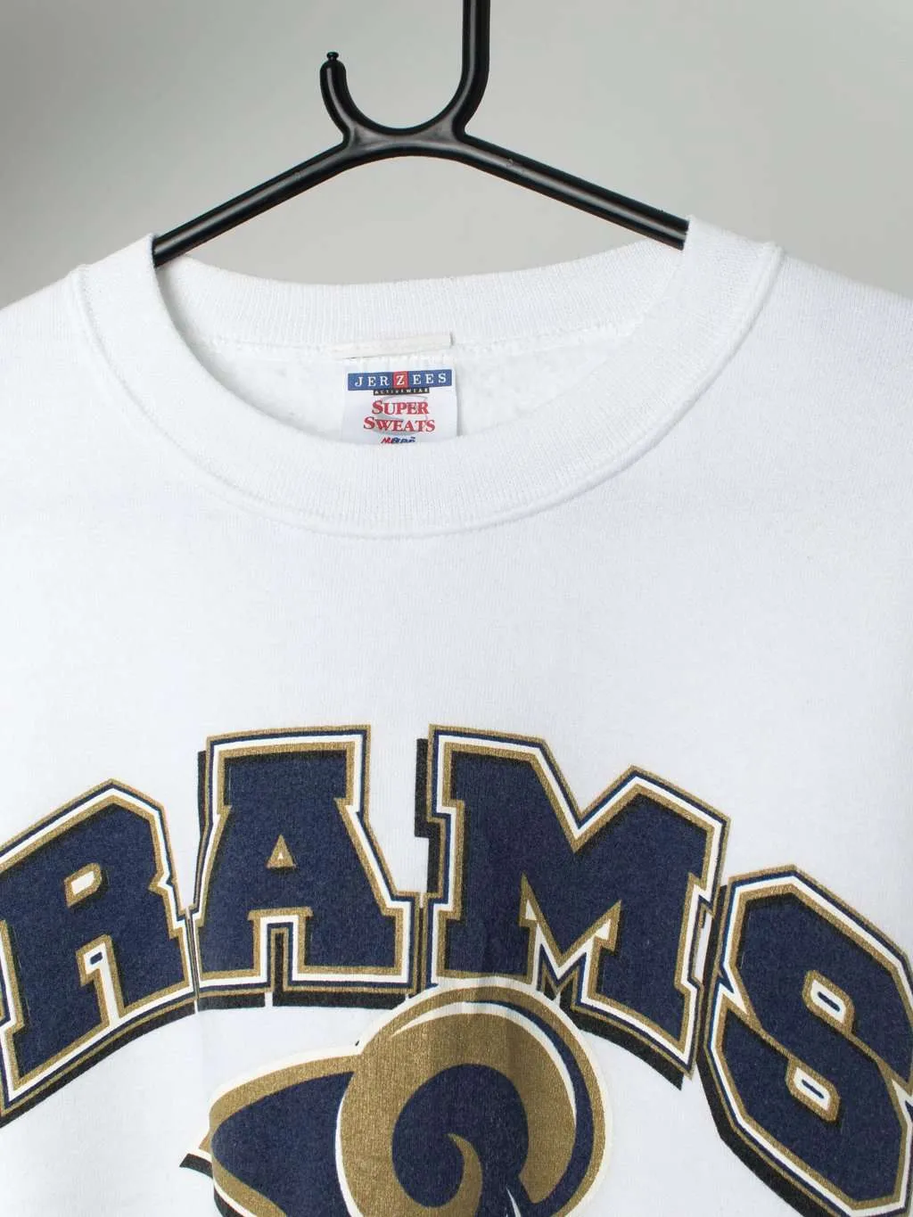 Vintage St. Louis Rams American Football white sweatshirt, made in USA – Large / XL