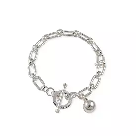 Von Treskow Sterling Silver VT LINK BRACELET WITH VT DISC & SILVER BALL