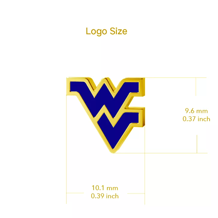 West Virginia University Post Earrings - Gold Plated Enamel