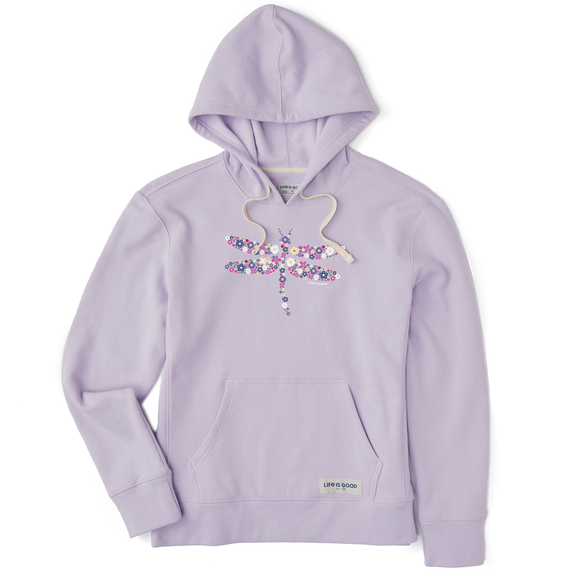 Women's Dragonfly Flowers Simply True Fleece Hoodie