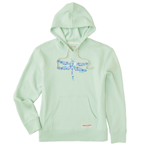 Women's Dragonfly Flowers Simply True Fleece Hoodie