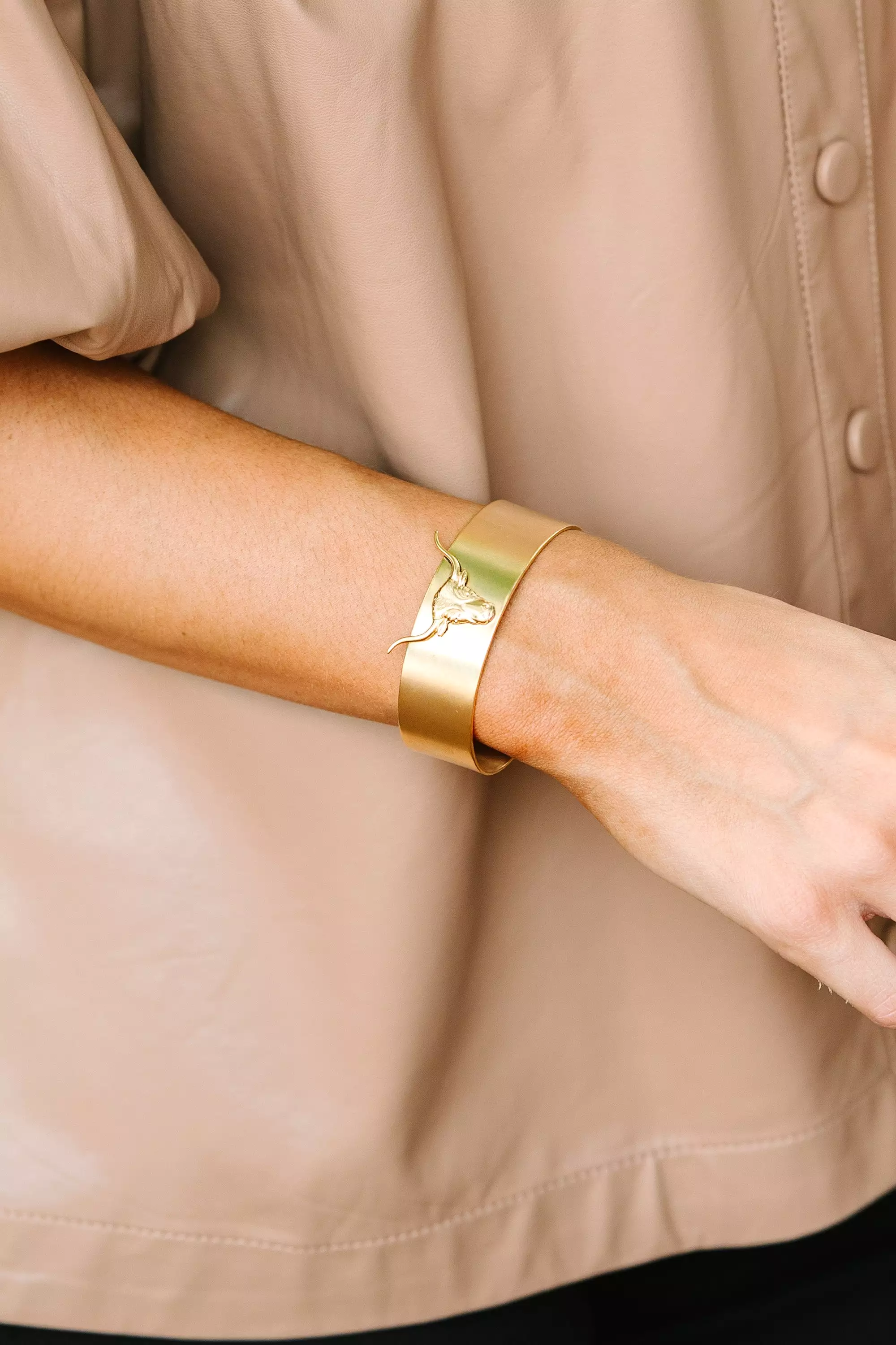 Yochi: Longhorn Gold Cuff Bracelet