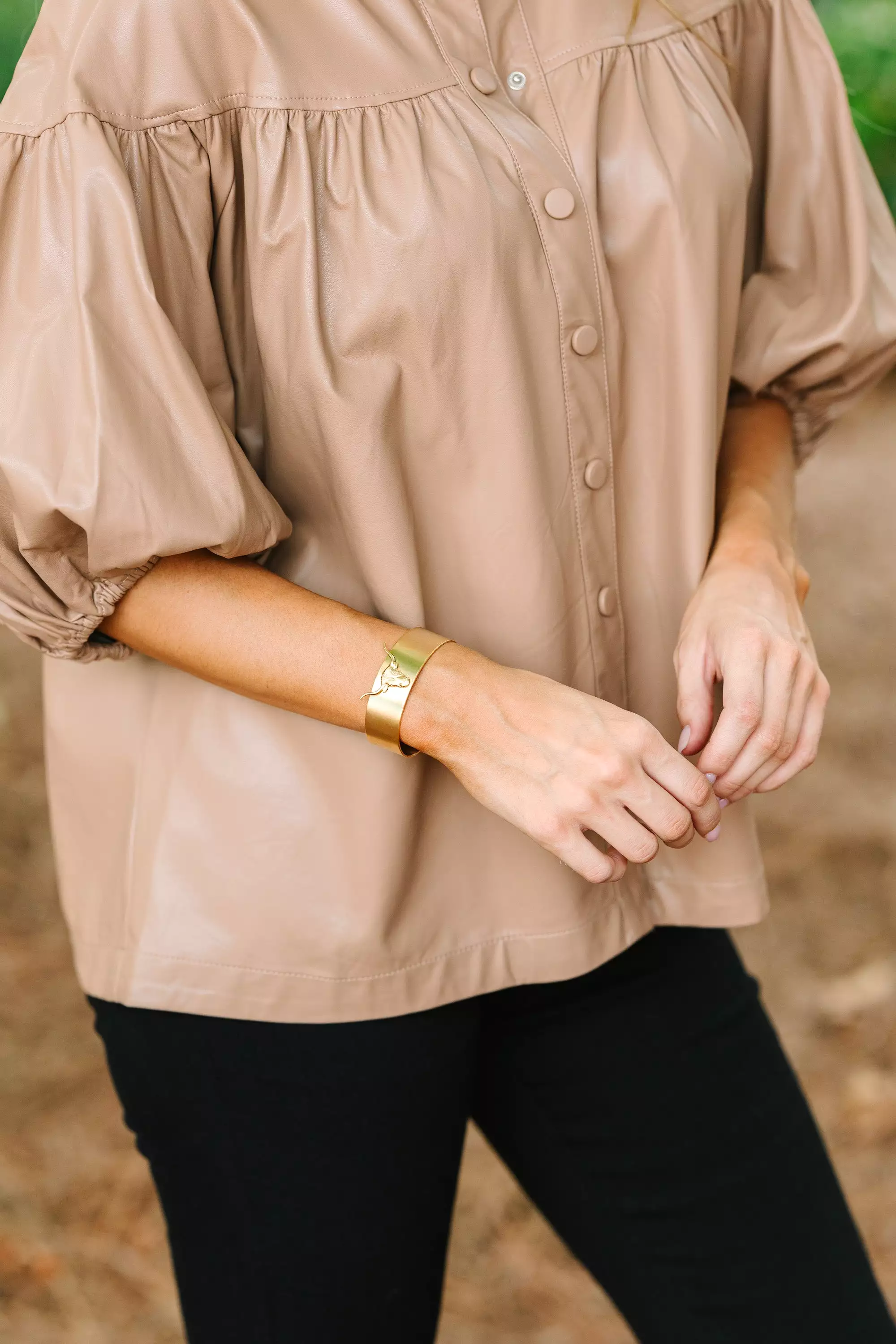 Yochi: Longhorn Gold Cuff Bracelet