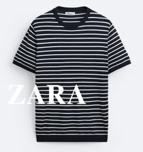 ZARA  |Stripes Short Sleeves T-Shirts