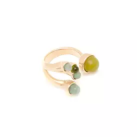 Zodiac Ring Taurus 5, Peridot, Green Aventurine & Olive Jade